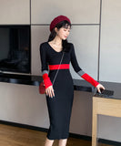 ドレス 女性 ニット 2色 レディース ロングドレス同伴 二次会 新作 XY2-ZRD887725E49