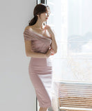 膝丈ドレス エレガント チュール キラキラ 宴会 気質 XH2-ZED889199NV171