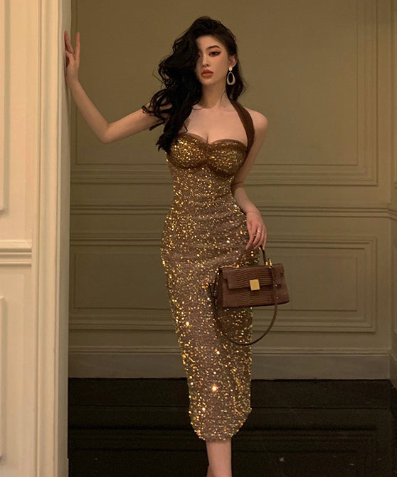 ロングドレス パーティードレス 宴会 パーティー セクシー ピカピカ MY2-MLS7263