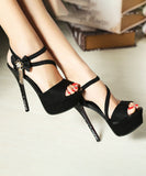 【15cmヒール】4色 ハイヒール 新作 リボン キラキラ MY5-ZJ006