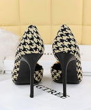 【2色】千鳥格子 新作 ハイヒール ゴージャス 高級感 MY5-DS-8829-1