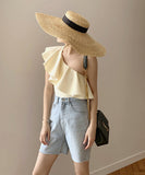 水着 モノキニ タンキニ ビキニ フリル ワンショルダー かわいい MY7-DPA38962