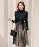 防寒 あったか 長袖 セーター ドレス ロングドレス 二次会 忘年会 XY2-ZED7377E49