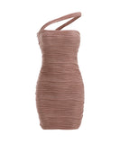 キャバドレス ミニドレス ワンショルダー 新作 ワンピース ワンステップ スカート YN2232