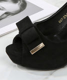 リボン パンプス ブラック 高見江 工場直販 履きやすい MY5-ZJ002