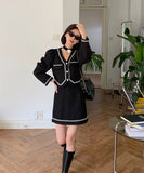 秋冬 2色 セット ファッション アフター 同伴 二次会 新作ドレス コート レディース 防寒対策 高見え 脚長効果 MY2128