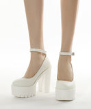 パンプス 痛くない 太ヒール レディース 靴 ストラップ 歩きやすい 黒 MY5029