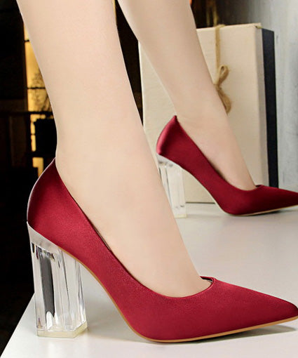 12色 異素材 透明 ヒール 美脚効果 履きやすい キャバ嬢 姉 MY5021