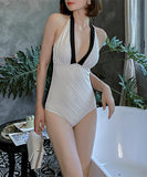 水着 エレガント コントラストカラー 谷間魅せ セクシー 着瘦せ ビキニ XH7-DP-A20961