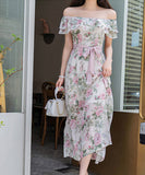 オフショルダー 花柄 レース ロングドレス パーティードレス 大人かわいい MY2-ZED887050E49