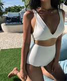 水着 レディース ビキニ  2点セット ハイウエスト バックシャン 2way XY-DP-A18326