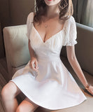 Aライン 体型カバー レース 高見え ミニドレス キャバドレス XY2-YM005