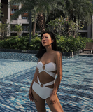 ビキニ 水着 ホルターネック  スイムドレス ハイウエスト セパレート レディース XY-DP-A38909