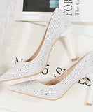 7色 ダイヤモンド スタイル ハイヒール パンプス キラキラ 脚長効果 高見え MY5-NS-9111-1