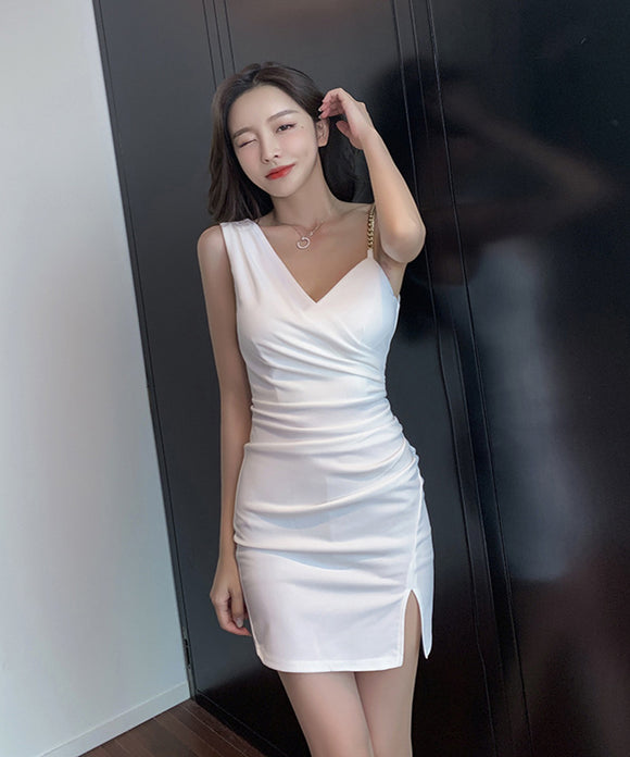 即完売注意！高見え 白 ミニドレス キャバドレス sexy MY2002-YM8599