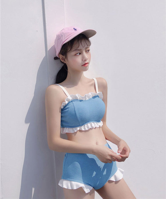 フリル 可愛い お洒落 水着 レディース 体型カバー MY7001