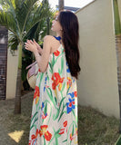 サンドレス かわいい 花柄 ドレス ミニドレス 夏 海辺 ワンピース MY2-XD6739