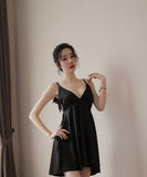 翼 小悪魔 3色 セクシー 谷間魅せ 肌見せ パジャマ スリップドレス MY2033