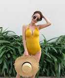 【２色】水着 着瘦せ 谷間魅せ セクシー 色鮮やか バックレス XH7-DP-A19411