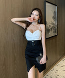 姉 スイート 肌見せ セクシー 吊りスカート ミニドレス キャバドレス MY2088-YM8613