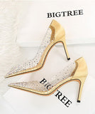 透明 キラキラ セクシー 美脚効果 高見え ハイヒール パンプス MY5019