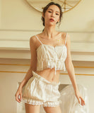 【2点セット】夏 ルームウェア パジャマ レース かわいい 涼しい MY8-GR321