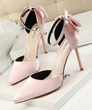 10cmヒール ハイヒール リボン 新作 かわいい 脚長効果 セクシー MY5-DS-5196-1