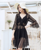 セパレート 水着 3点セット タンキニ ビキニ ガウン   体型カバー  レディース XY-DS-668090