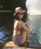 レディース チェック柄 かわいい 韓国 おしゃれ 水着 海 温泉 MY7005