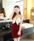 リボン かわいい 2色 新作 ミニドレス キャバドレス キャバドレス XY2-YM004