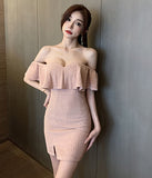 【3色】チューブトップ  キャバドレス ミニドレス 高見え   セクシー  着痩せ LT2-YM8700