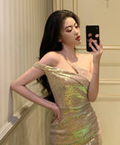 キャバドレス セクシー PartyQueen ワンショルダー キラキラ ナイトクラブ XH2-ZED885298DXH448