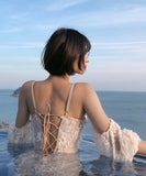 レース 刺繍 高見え かわいい 海 温泉 水着 MY7010