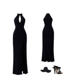 ロングドレス パーティードレス 脚長効果 セクシー 谷間魅せ 宴会 パーティー MY2-XYD2159