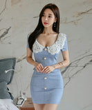 ミニドレス レース かわいい ゴージャス 新作 パーティードレス MY2-ZED882517A71