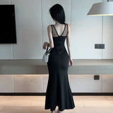 2色 ロングドレス キャバドレス セクシー レース 谷間魅せ 新作 美脚効果 指名 パーティー MY2-MLS6085