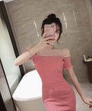 大人 かわいい ストライプ柄 激得 人気 谷間魅せ MY2071