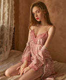 3色 ヒョウ柄 かわいい セクシー 肌見せ ルームウェア パジャマ MY8-GR1162