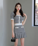 ミニドレス 2点セット ゴージャス かわいい 新作 千鳥格子 MY2-MLS7204