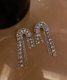 キラキラ ダイヤモンド イアリング 個性 おしゃれ フリンジ XH3-BY-HE3995