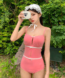 モノキニ タンキニ かわいい 水着 新作 リボン 肌見せ 清楚感 MY7-DP-A38798