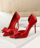 7色 大人かわいい リボン 高見え ゴージャス 結婚式 二次会 女子会 ハイヒール パンプス MY5-DS3168-2