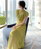 セレブ風 ロングドレス フリンジ エレガント シフォン XH2-JY-1941