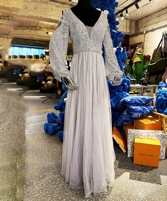 【即日発送可能】【1枚限定】【デザイナー手づくり絶品】ロングドレス パーティードレス キャバドレス キラキラ  YJ017