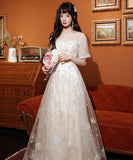 レース 高見え キラキラ 宴会 パーティー ロングドレス 婚活 結婚式 MY2121