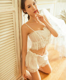 【2点セット】夏 ルームウェア パジャマ レース かわいい 涼しい MY8-GR321