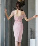 膝丈ドレス エレガント チュール キラキラ 宴会 気質 XH2-ZED889199NV171