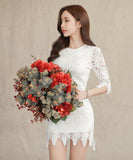 ミニドレス レース かわいい 大人 キャバドレス 結婚式 披露宴 MY2-ZED888229BM