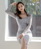 ひざ丈ドレス ロングドレス 新作 レース 高品質 ゴージャス MY2-ZED887602E49