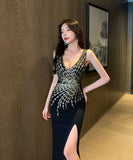 ロングドレス パーティードレス レース 刺繡 ゴージャス 指名注目 MY2-YM9083